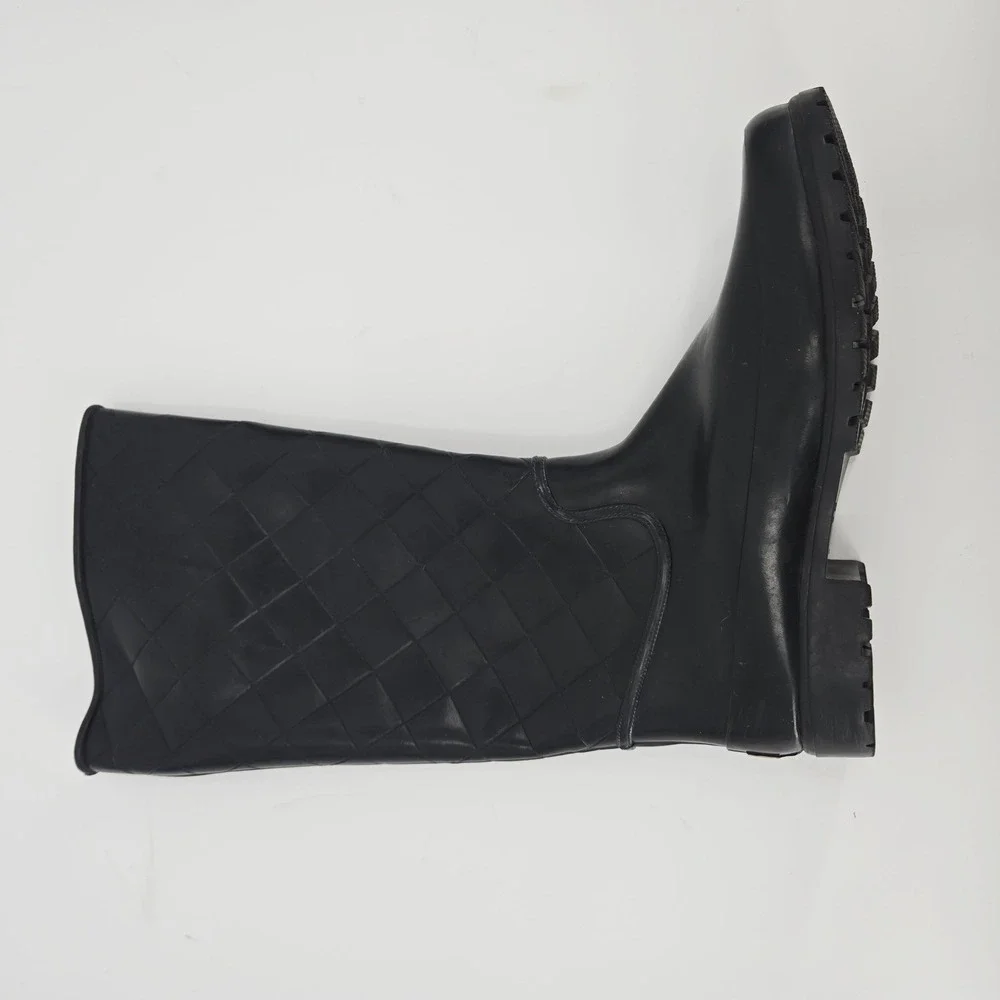 Sperry Top-Sider Pelican III Quilted Black Tall Rain Boots Women's Size 10‎
